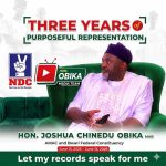 Hon. Joshua Chinedu Obika-MHR, 3(Three) Years Of Purposeful Representation